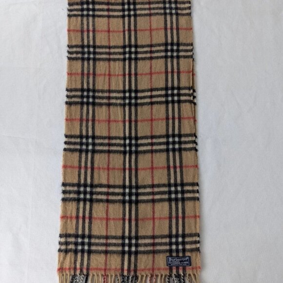 Burberry's Cashmere & Wool Check Scarf Beige – Unisex – Warm Designer Fashion - Picture 4 of 7